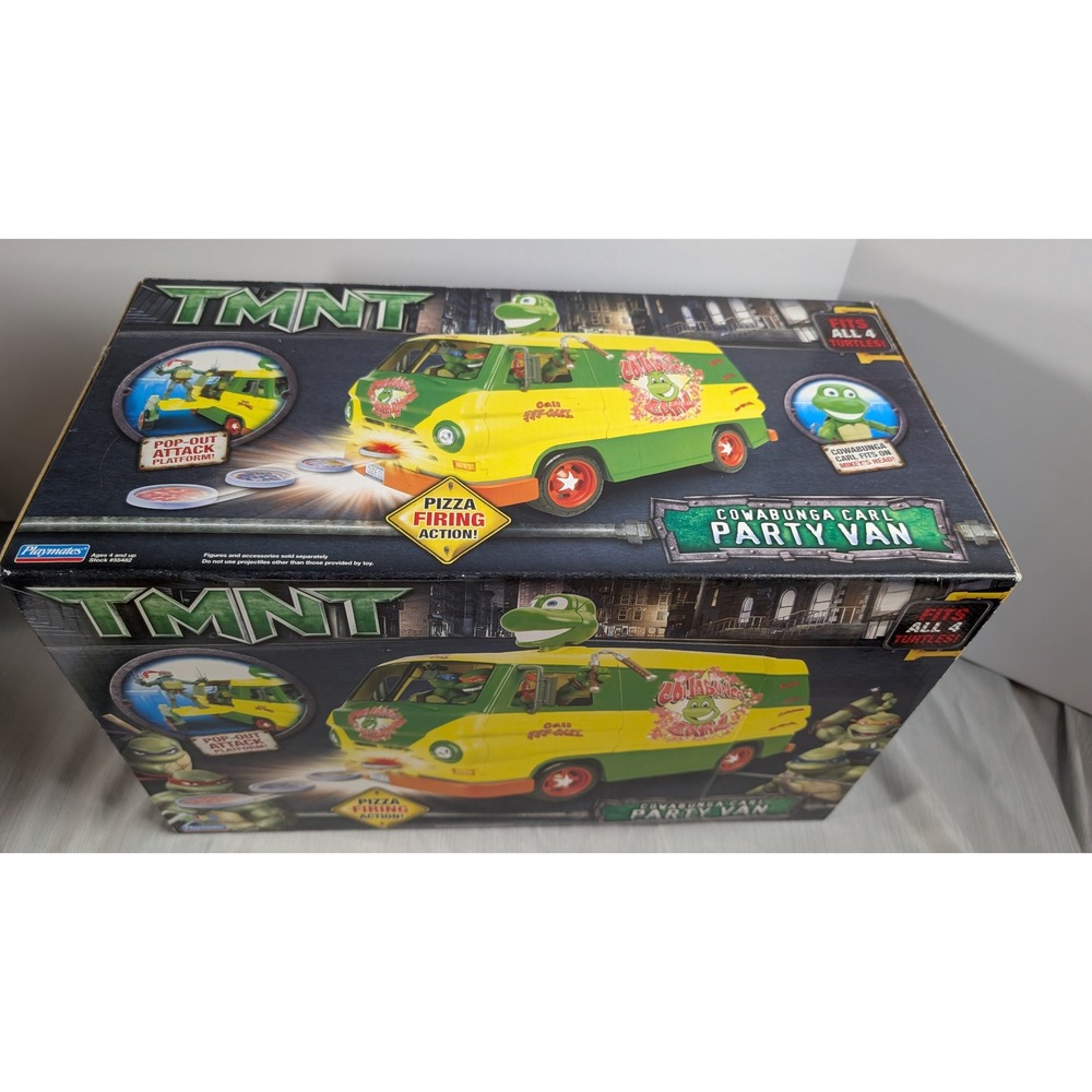 Playmates TMNT Cowabunga Carl Party Van 2007 Movie Toy Vehicle w/ Pizza Launcher